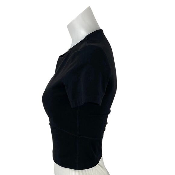 Aritzia TNA Action Women's Black Crewneck Short Sleeve Crop Tee T-shirt Top Sz S - Picture 2 of 4